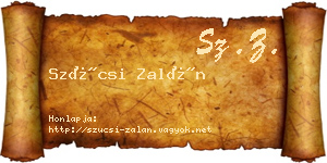 Szücsi Zalán névjegykártya